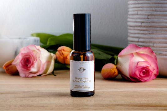 Vibe Spray in brauner flache, Parfum ohne Alkohol, Höchste Duftqualität und natürlich für Meditation, Yoga, als Körperduft und Vibe Spray